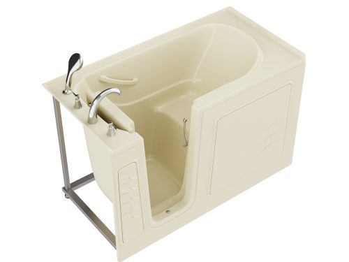w7r5gvumezobty7rolaz Universal Collection 30 in. L x 59 in. W Left Side Drain Soaker Jetted Bathtub in Biscuit with Fast Filling Faucet Set