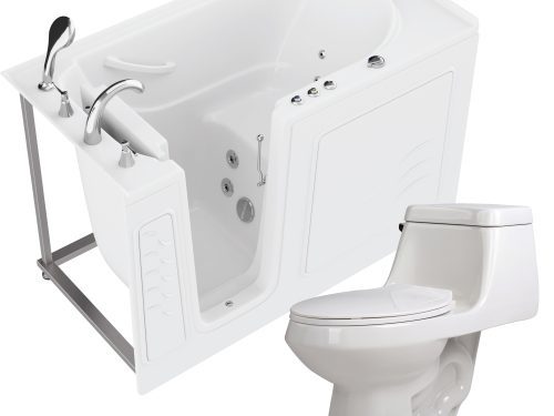wsji219exobyyii9yq6a HD Series 30 in. x 60 in. Left Drain Quick Fill Walk-In Whirlpool Tub with Fast Drain in White and Soft Close Toilet