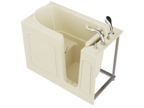 wxvf5nox0xoyrzqdvaxd Universal Collection 26 in. L x 53 in. W Right Side Drain Soaker Bathtub in Biscuit with Fast Filling Faucet Set