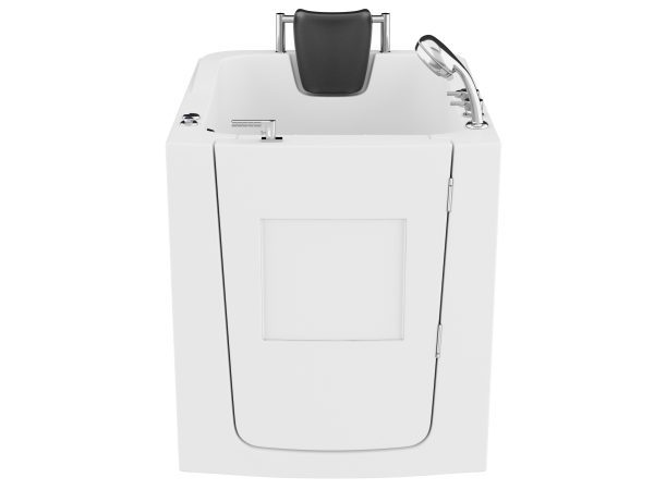 Universal Collection 32 in. L x 37 in. W Whirlpool Jetted Bathtub with Right Drain in White with Fast Fill Faucet Set