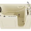 Universal Collection 26 in. L x 53 in. W Right Side Drain Combination Jetted Bathtub in Biscuit with Powered Fast Drain