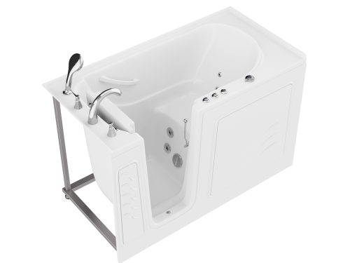x7nkq4elfkugltmlzzst Universal Collection 30 in. L x 59 in. W Whirlpool Jetted Bathtub with Left Drain in White with Powered Fast Drain