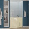 Safe Premier Series 30 in. L x 52 in. W Right Side Drain Soaker Bathtub in Biscuit with Fast Filling Faucet Set