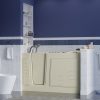 Universal Collection 30 in. L x 59 in. W Left Side Drain Combination Jetted Bathtub in Biscuit with Powered Fast Drain