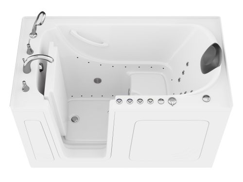 Safe Premier Series 32 in. L x 60 in. W Left Side Drain Combination Jetted Bathtub in White with Microbubbles Technology