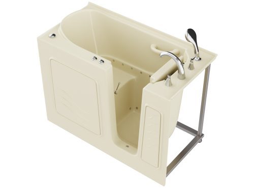 xw2xmyxyosb60xpoqzte Universal Collection 26 in. L x 53 in. W Right Side Drain Air Jetted Bathtub in Biscuit with Aroma and Chroma Therapy