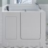 Universal Collection 27 in. L x 47 in. W Right Side Drain Soaker Bathtub in White with Fast Filling Faucet Set