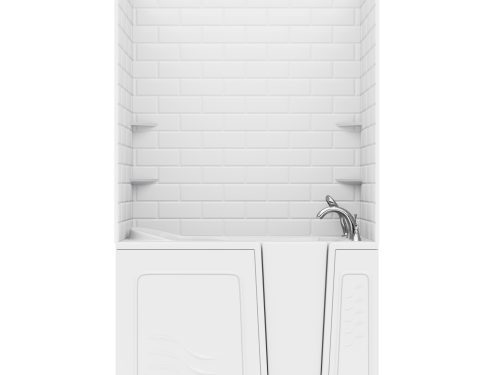 y9iusmfgtfp6txmp1evy Rampart Wall Series 30 in. L x 52 in. W Right Drain Whirlpool and Air Bathtub in White with 5x10 in. Tile Walll Kit