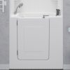 Universal Collection 27 in. L x 39 in. W Left Side Drain Soaker Bathtub in White with Fast Fill Faucet Set
