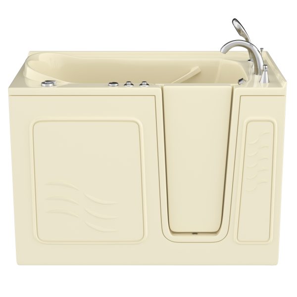 Safe Economy 52 in x 30 in Right Drain Quick FIll Walk-In Dual Tub Biscuit