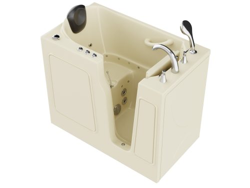 yj98ivkpr4gkccb1ubwl Universal Collection 26 in. L x 46 in. W Right Side Drain Combination Jetted Bathtub in Biscuit with Powered Fast Drain