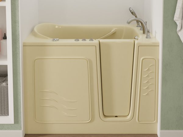 Universal Collection 30 in. L x 52 in. W Whirlpool Jetted Bathtub with Right Drain in Biscuit with Powered Fast Drain