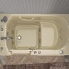 Safe Economy Series 30 in. L x 53 in. W Whirlpool Jetted Bathtub with Left Drain in Biscuit with Powered Fast Drain