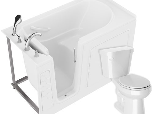 zig0gxacfydjra1wpjyy Universal 59 in. x 30 in. Left Drain Soaking Bathtub in White with Rounded Toilet and Soft Close Lid