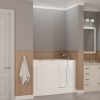 Safe Premier Series 26 in. L x 53 in. W Whirlpool Jetted Bathtub with Right Drain in White with Fast Filling Faucet Set