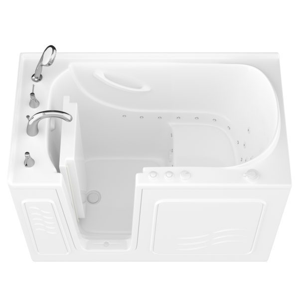Safe Economy 52 in x 30 in Left Drain Quick FIll Walk-In Dual Tub White