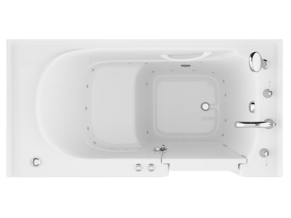 Universal Collection 30 in. L x 59 in. W Right Side Drain Air Jetted Bathtub in White with Aroma and Chroma Therapy