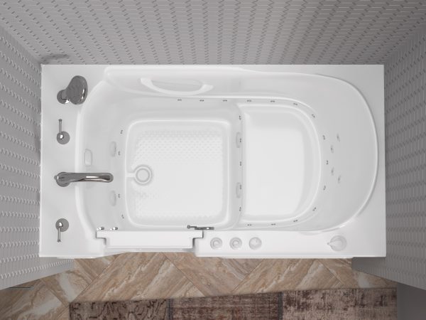 Safe Economy 52 in x 30 in Left Drain Quick FIll Walk-In Dual Tub White