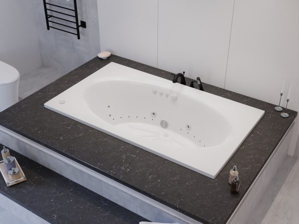 Imperial 71 in. x 42 in. Rectangular Whirlpool and Air Bathtub with Center drain and VS Jets and Aroma in Glossy White