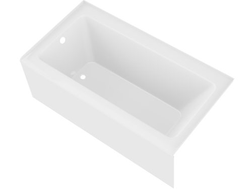 Amber Series 60 in. x 30 in. Rectangular Soaking Bathtub with Left Side Drain and Marine Grade Acrylic in Glossy White