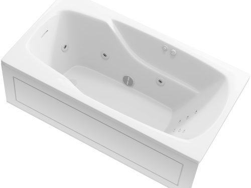 The Universal Jetted Tub 60 in. x 32 in. Rectangular Whirlpool Bathtub with Reversible Drain and Overflow in White