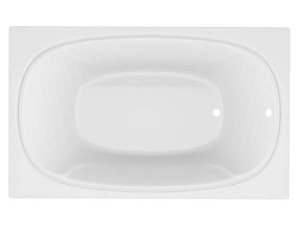 Peridot 72 in. x 48 in. Rectangular Soaking Bathtub with Reversible drain and Marine Grade Acrylic in Glossy White