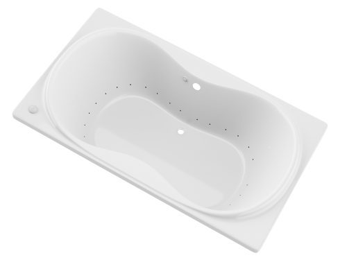 Star Series 72 in. x 36 in. Rectangular Air Bathtub with Center drain and Aromatherapy Bubbles in Glossy Smooth White