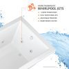 Sapphire Series 66 in. x 32 in. Rectangular Whirlpool Bathtub with Left Side Drain and V-Style Back Jets in Glossy White
