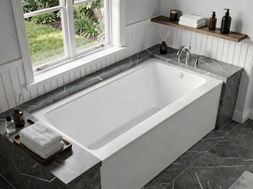Amber Series 60 in. x 32 in. Rectangular Soaking Bathtub with Right Side Drain and Marine Grade Acrylic in Glossy White