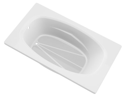 Tiger's Eye 6 ft. Acrylic Reversible Drain Rectangular Bathtub in White